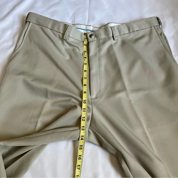 Haggar Mens Dress Pants 38/32 Biege Classic Fit Business Casual Golfcore Preppy - Picture 14 of 17